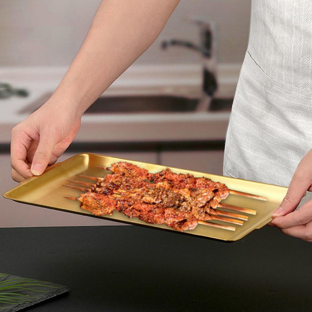 304 Stainless Steel Large Rectangular Baking Tray Baking Oven Chassis Cookie Shallow Body Tray Food Non-stick