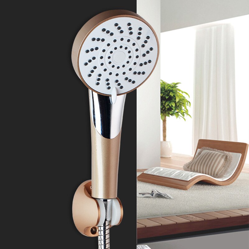 YANKSMART Bathroom Shower Head Set Handheld Combo With Multi-setting Push Dial to Flow Control Shower Head & Hose+Holder Set: 5196