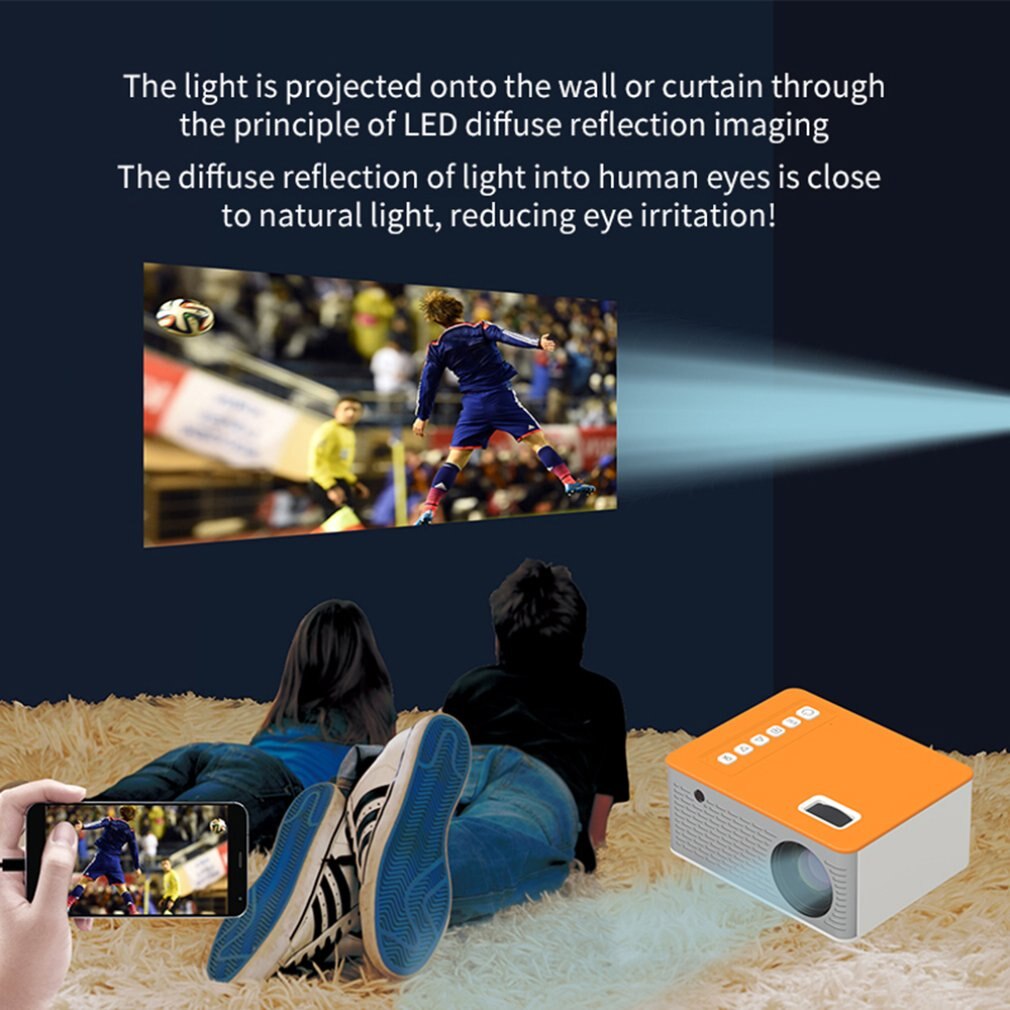 Uc28d mini projektor led bärbar hem usb mobiltelefon 10 ansi 480*272 tf kort av  ir 5v 2a u disk dvd tv box 3.5mm av