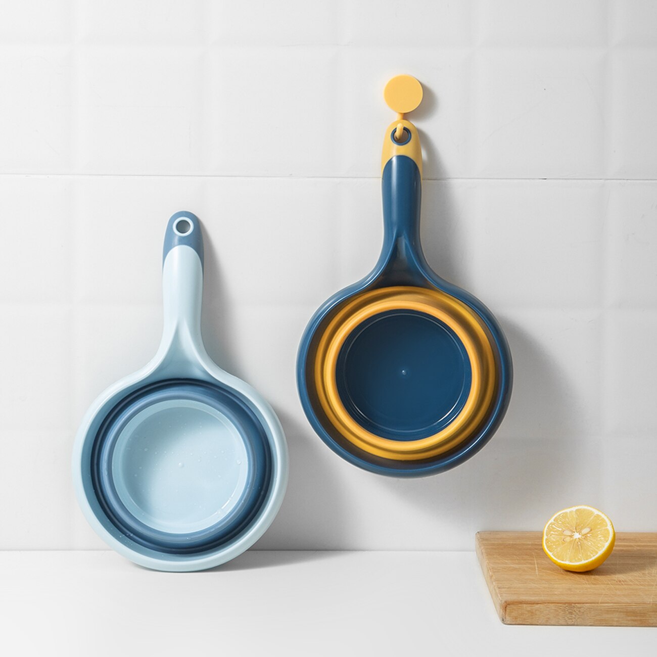 Long Handle Folding Water Spoon Kitchen Thickened Plastic Water Scoop Children Baby Shower Washing Tools