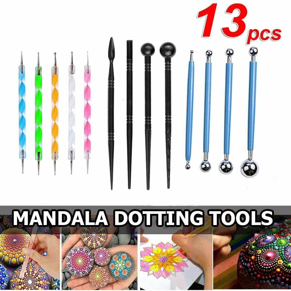 13Pcs Mandala Dotting Tools for Rock Painting Kit Dot Art Rock Pen Paint Sets Dotting DIY Tools Kit
