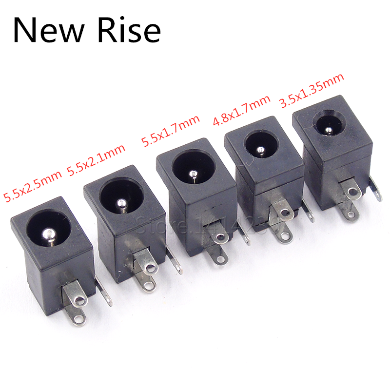 10PCS DC-005 DC Power Jack Socket Connector DC005 5.5x2.5mm 5.5x2.1mm 5.5x1.7mm 4.0 4.8x1.7mm 3.5x1.35mm Plug-in 3Pin