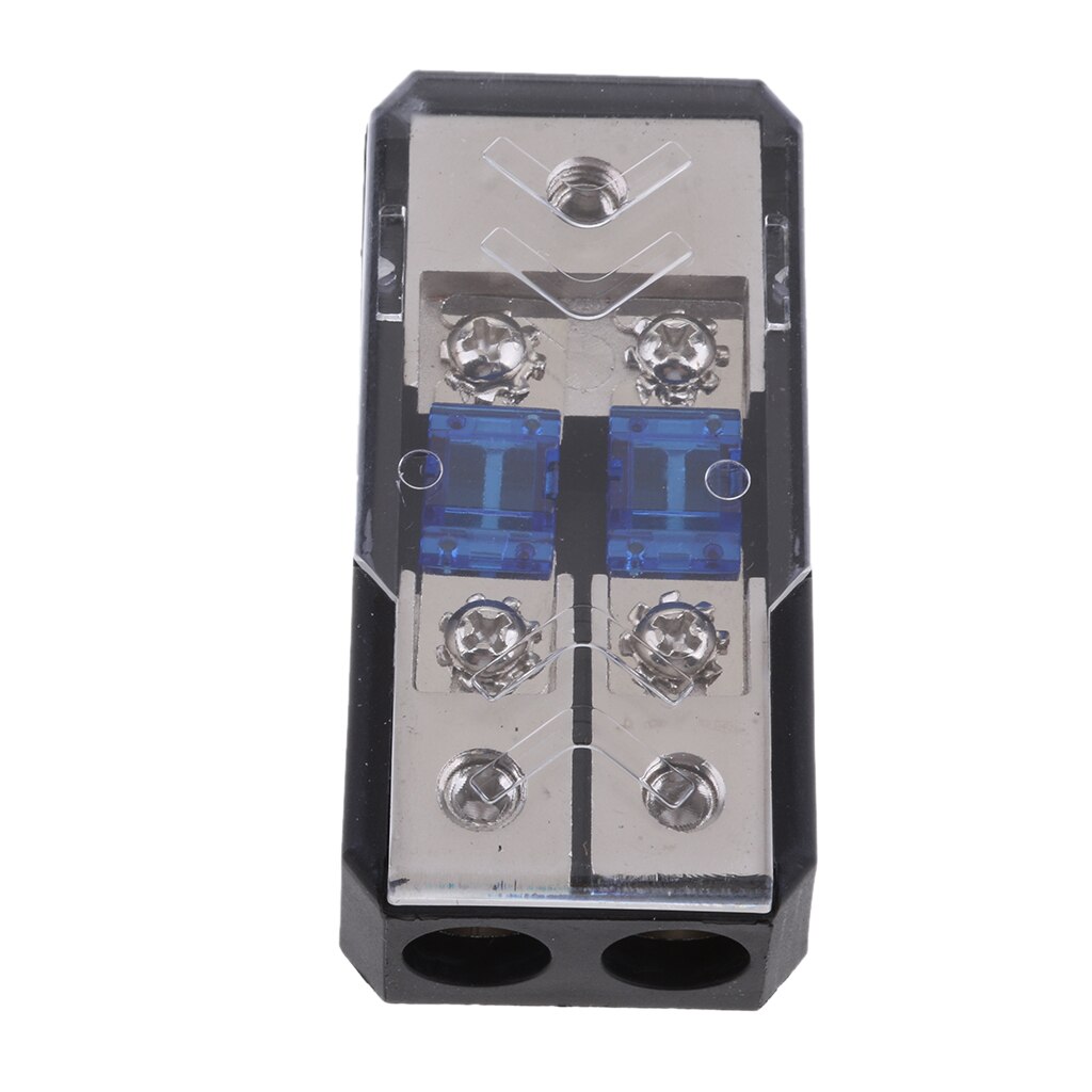 Bloque de Distribución de Energía acepta cables de calibre de 4/8 AWG, soporte de fusibles AGU 60A (2in 1out) fusibles en línea de alta potencia
