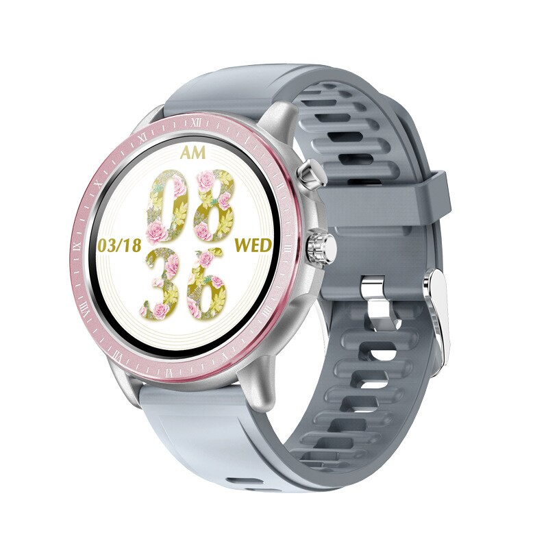 S02 Vrouwen Slimme Horloge 1.3 Inch Full Screen Touch Fitness Tracker Weerberichten Waterdichte Smart Polsband Voor Ios Android: Silver Grey