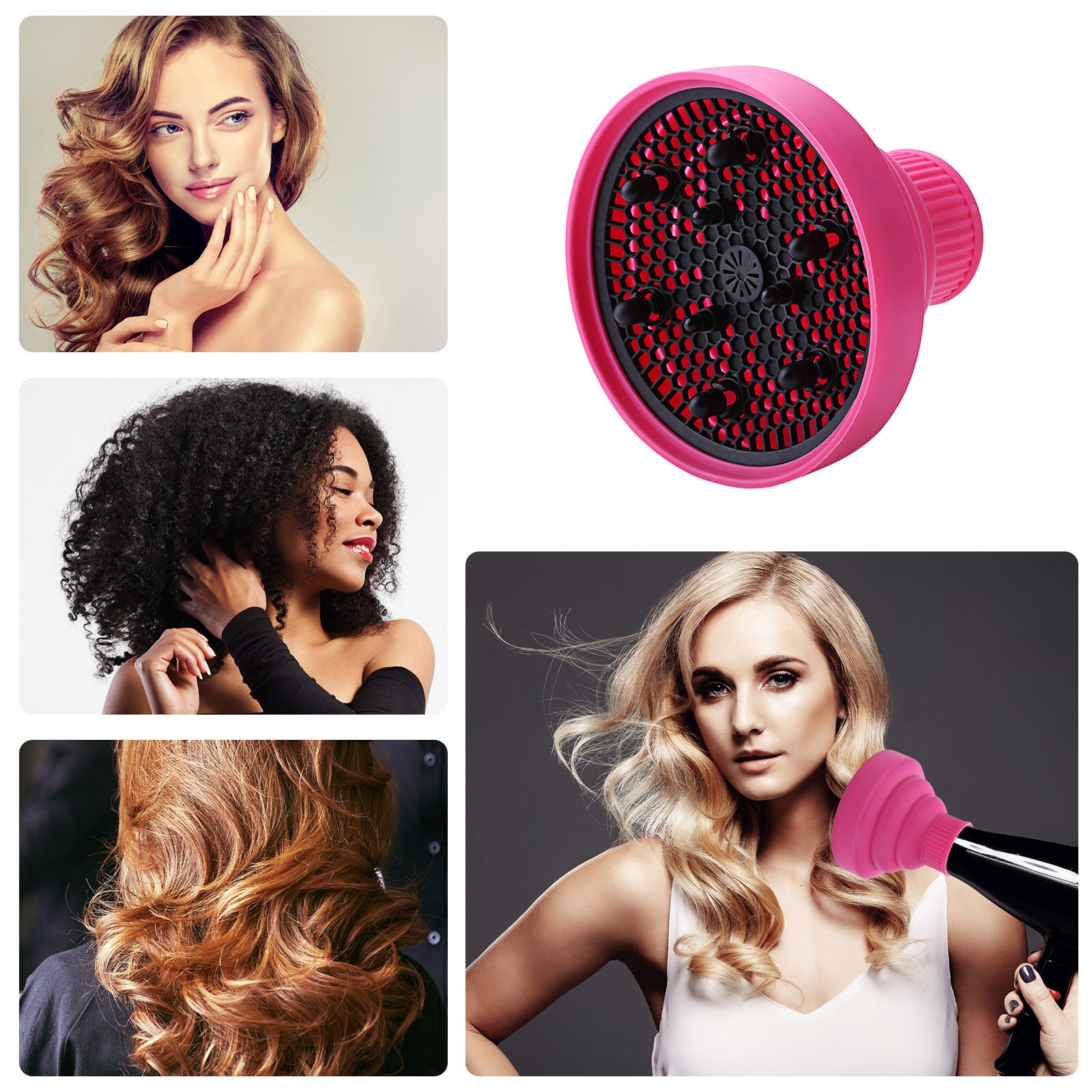 Universal Hair Diffuser Adaptable Foldable Portable Blow Dryers Cap for Curly Wavy Hair Barber Styling Tools