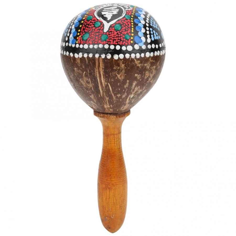 Sand hammer kokos skal kunst bærbart håndholdt legetøj og holdt sand hammer musikinstrument tilbehør