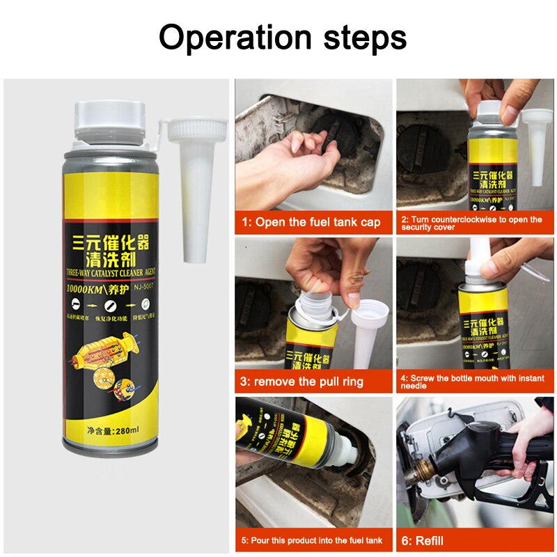 Car 3-way Catalyst Cleaner Agent Multi-purpose Carbon Deposition Remover Engine Cleaning 120/280ml M8617