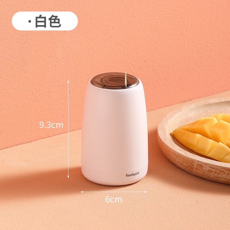 Bence INS Press Toothpick Box Home Automatic Pop-up Toothpick Dsipenser Container Household Table Toothpick Storage Box: white