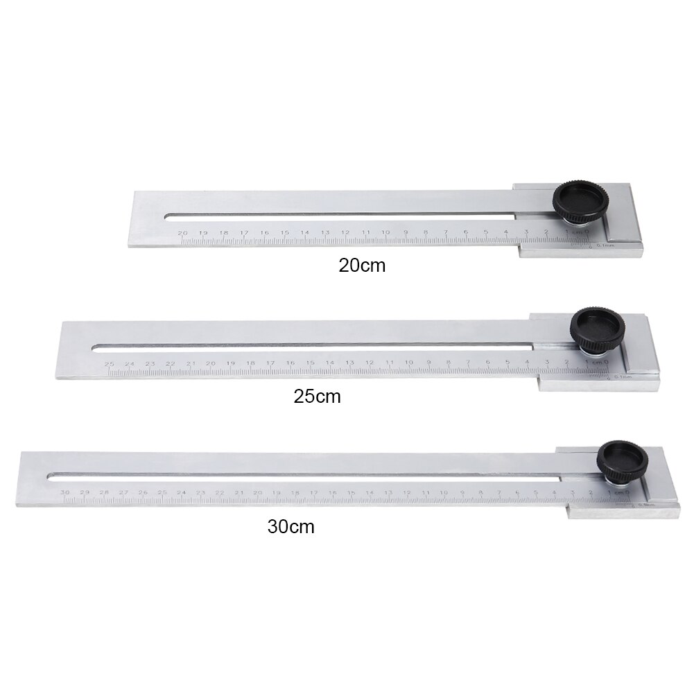 Portable 200mm/250mm/300mm Ruler Screw Cutting Marking Gauge Mark Scraper Tool Woodworking Carpenter Measuring Ruler#38