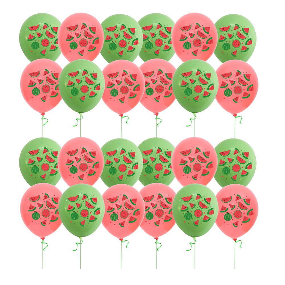 40 stk vandmelon mønster balloner holdbare latex balloner frugt trykte balloner sommer vandmelon-tema festartikler (grøn r: Default Title