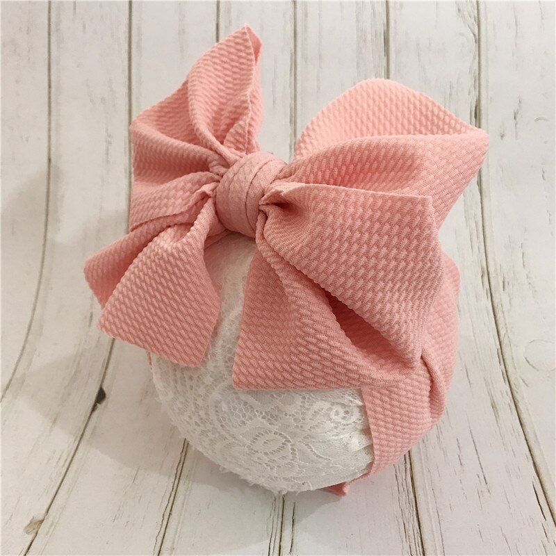 7 Inch Grote Boog Hoofdband Voor Meisjes Solid Grote Hair Bows Elastische Tulband Hoofd Wraps Kids Top Knoop Haarband Haar accessoires