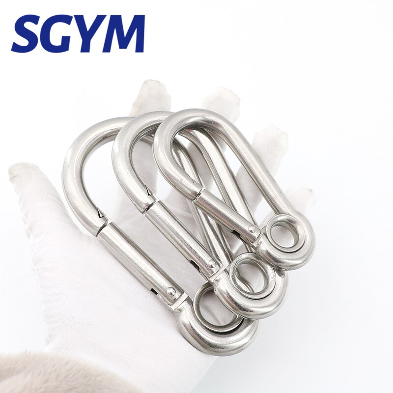 M7/M8/M10 Multifunctional 304 Stainless Steel Spring Snap Carabiner Quick Link Lock Ring Hook shackle Chain Fastener Hook
