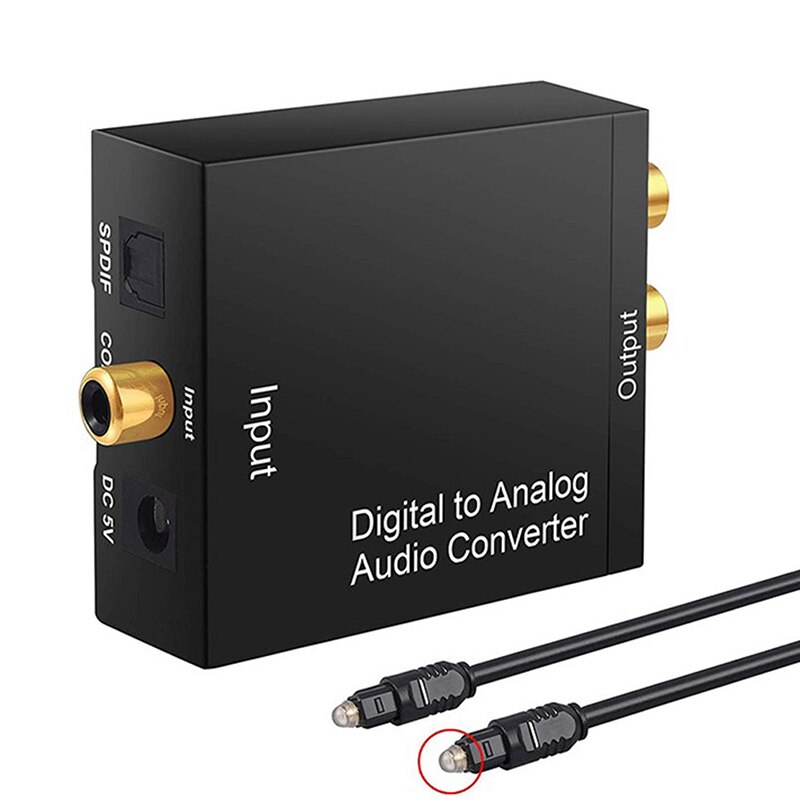 AMPLIFICADOR DE adaptador de Audio Digital a analógico, salida RCA R/L, caja para Coaxial Optica