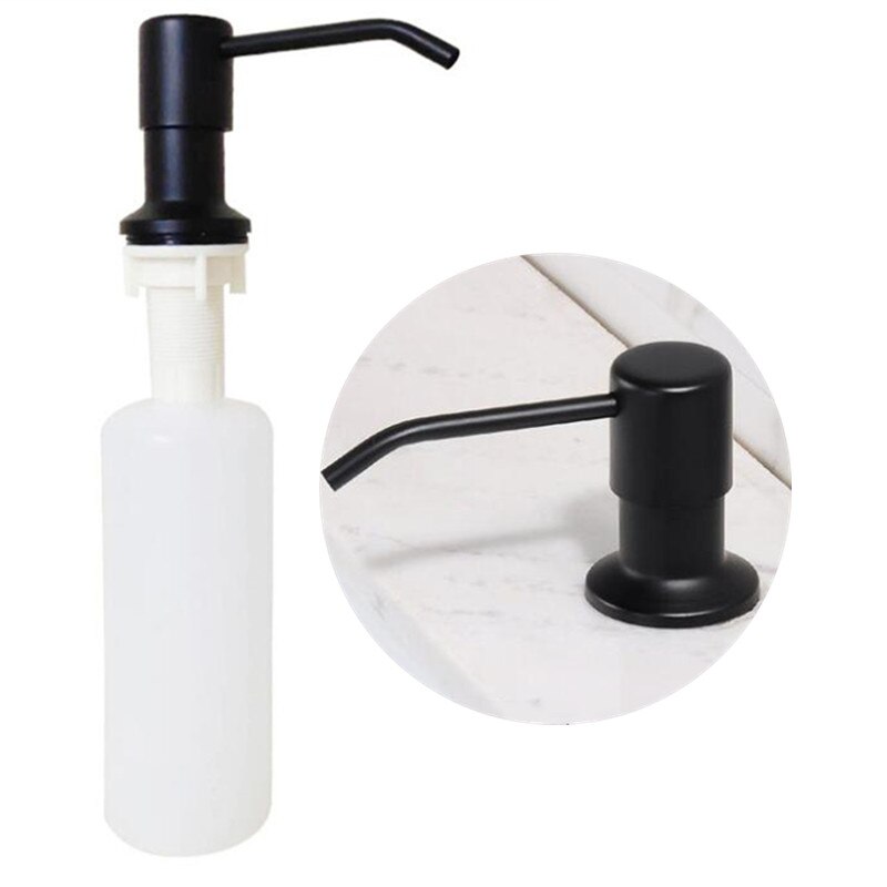 Wzly handtvål dispenser däckfäste vit/beige tvål dispenser diskbänk flytande tvål dispenserflaska: Svart 400ml