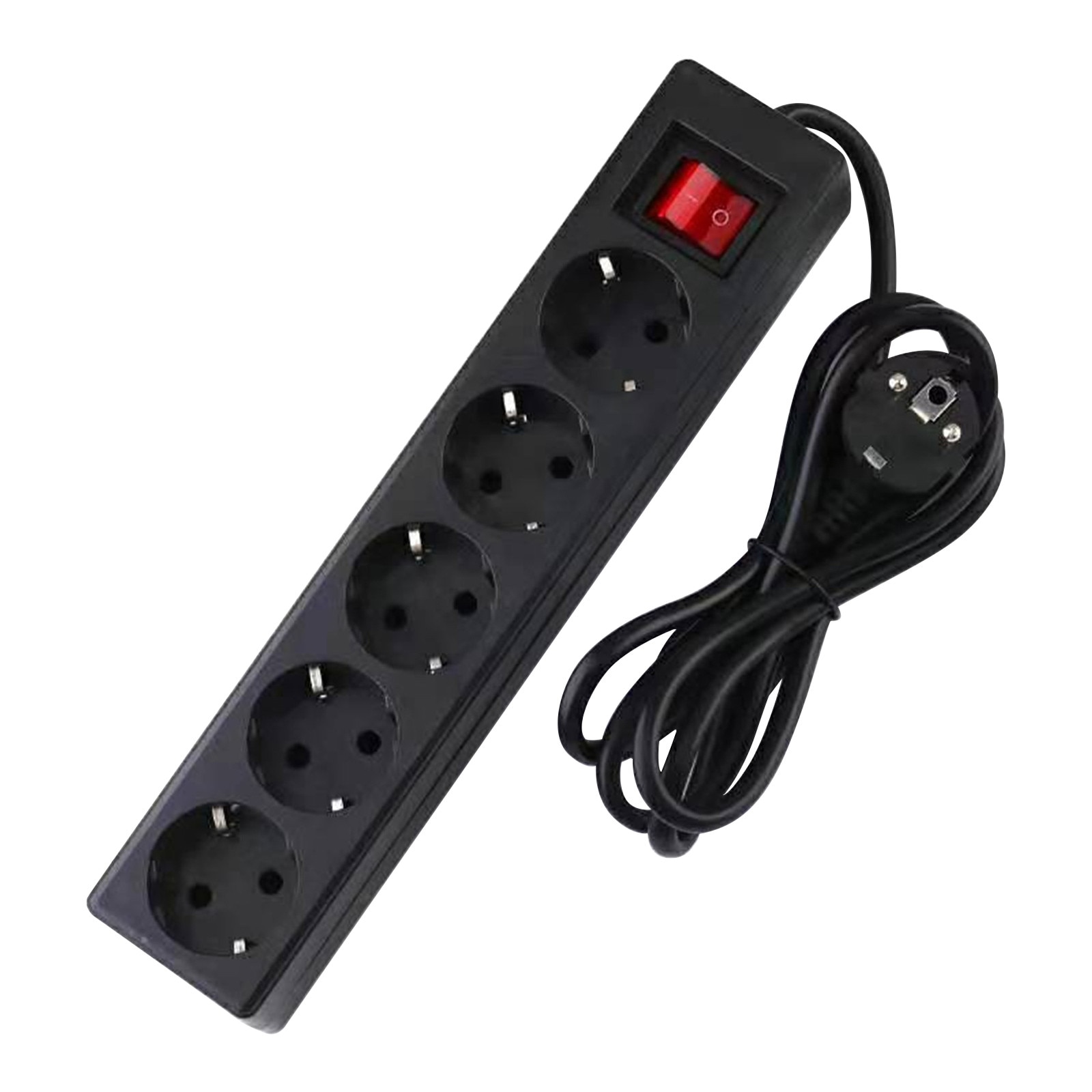 European Standard Three Socket Round Plug 5 Hole Socket With Switch On Off 5M/3M Extension Cable For Home Office Steckdose