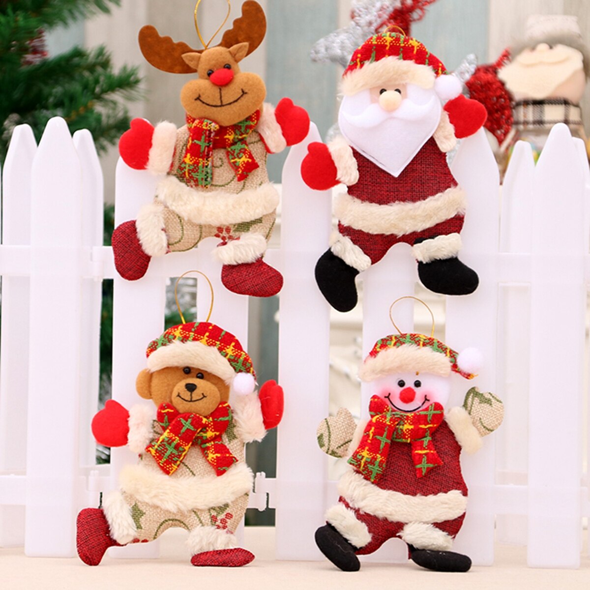 Christmas Doll Pendant Dancing Cloth Art Puppet Christmas Tree Hanging Ornaments Christmas Decoration Santa Clause Accesorries