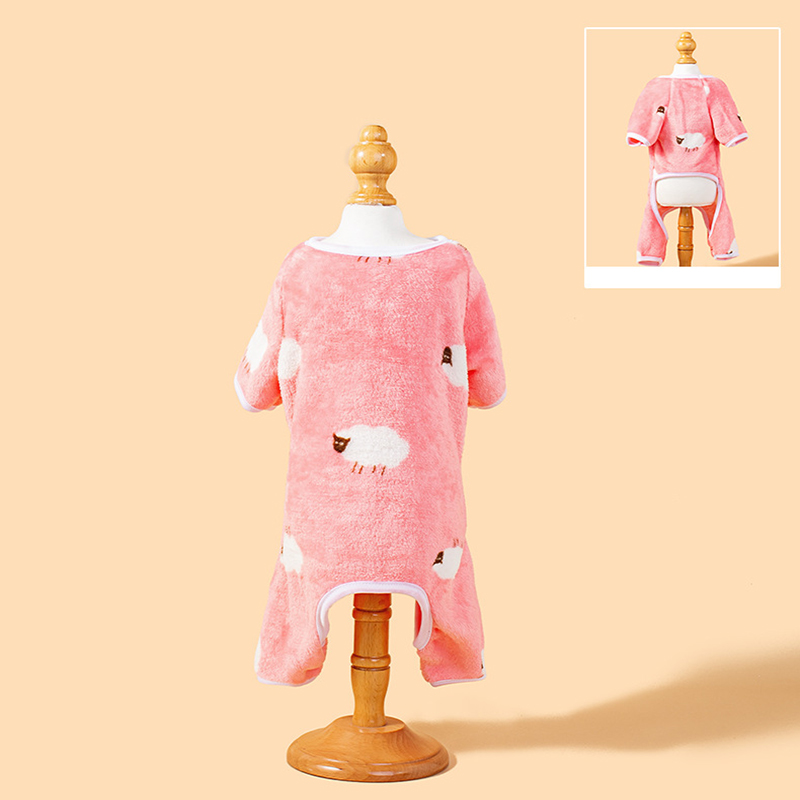 Ubrania dla zwierząt na jesień i zimę, ubrania dla psów z owczego aksamitu koralowego, ubrania dla psów pluszowych bichonów: Ja / Różowy