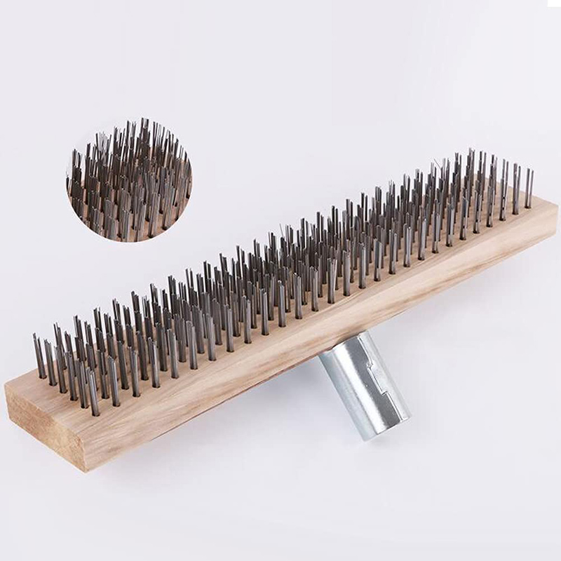 Stainless Steel Wire Brush Industrial Rust Removal Large Floor Brush Head Factory Courtyard Deck Road Moss Hard Bristle Cleaner