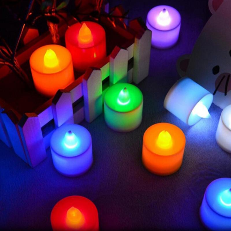 1 PCS LED Candle Multicolor Lamp LED Candle Holders Tea Light Battery Powered Simulation Flame Flashing Birthday Candle