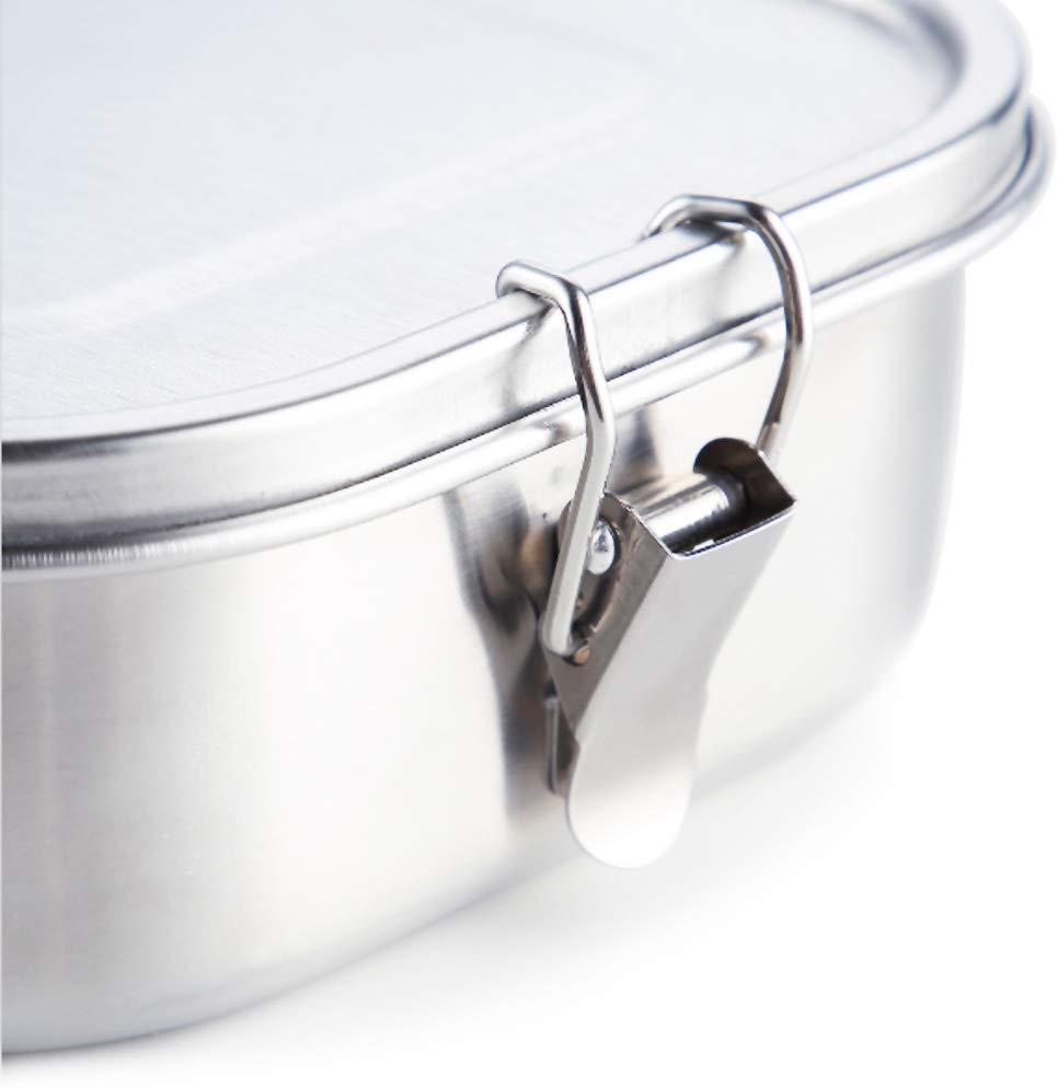 1.4L Stainless Steel Lunchbox With Removable Separator Food-Container Leak-Proof Lunch Box Reusable Meal Prep Container