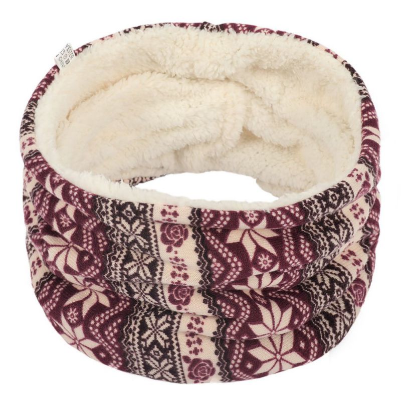 Winter warme gebreide ring sjaals print dikke binnenkant super elastische gebreide sjaals bandana nekwarmers sjaal mannen vrouwen: E4