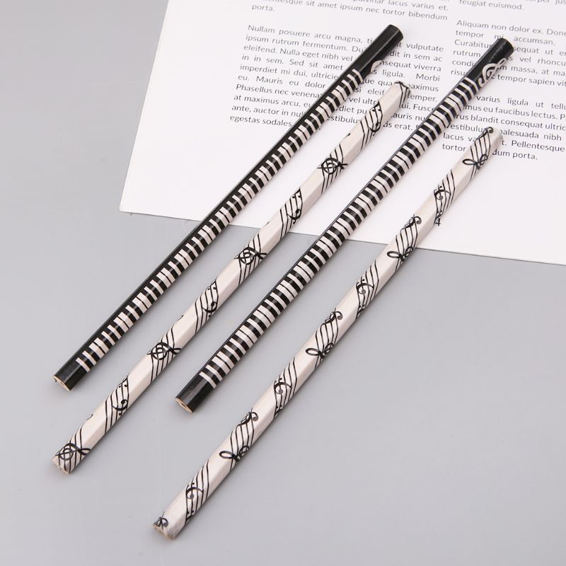 4pcs Musical Note Pencil HB Standard Pencil Music Stationery Piano Notes School Student Pencil Cute