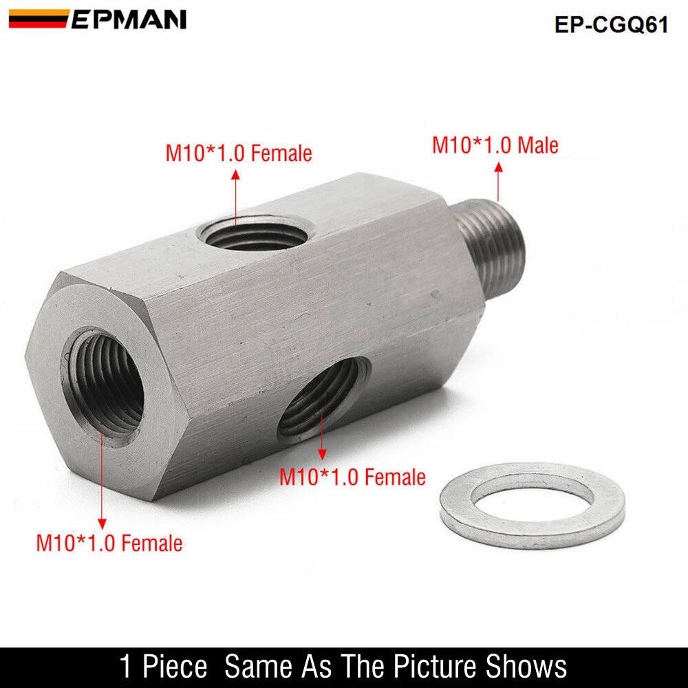 EPMAN 1/8'' NPT & 1/8" BSPT & M10 Oil Pressure Sensor Tee Adapters Turbo Supply Feed Line Gauge Stainless Steel CGQ200: CGQ61