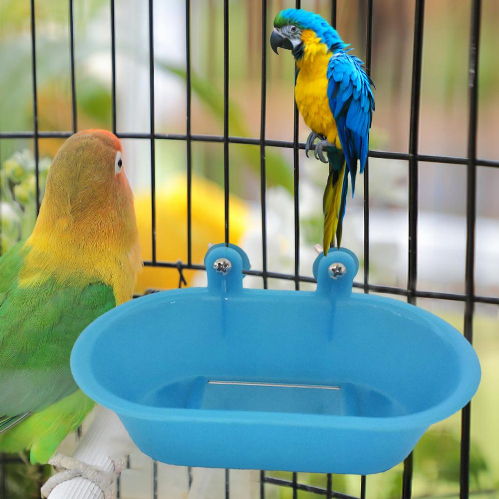 Bañera con espejo para loros, caja de ducha con espejo para pájaros, juguete para periquitos, peonías, jaula para pájaros, accesorios para mascotas, novedad