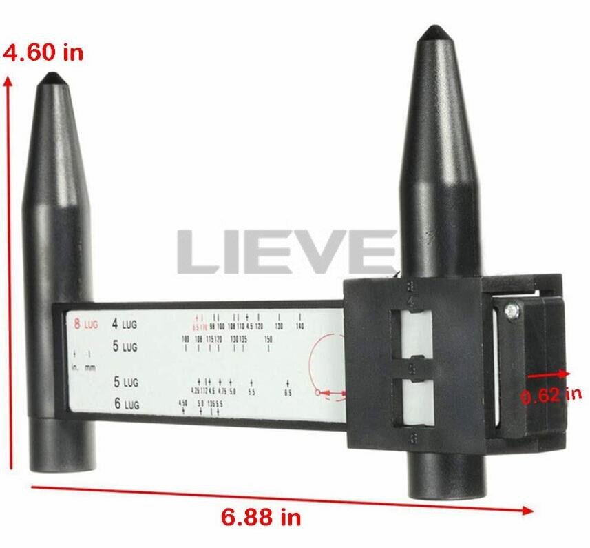 WHEEL PCD GAUGE PCD caliper ruler RIM WHEEL 4,5,6,8 BOLT CIRCLE GAUGE WHEEL BOLT PATTERN TOOL 100mm pcd Measure tool