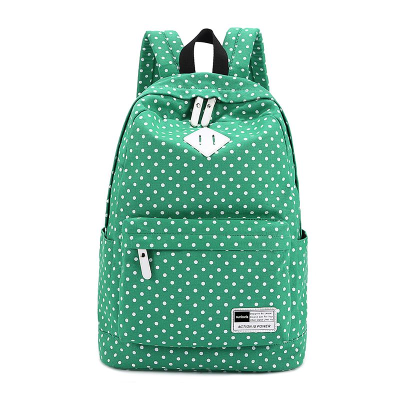 Polka Dot School Schouder Canvas Rugzak Tas Reizen Rugzak Grote Capcity Student Dagrugzak Satchel