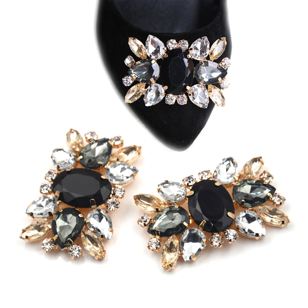 1 stk brude bryllup sko sjarm glass drill sko spenne legering rhinestone dekorative sko klips