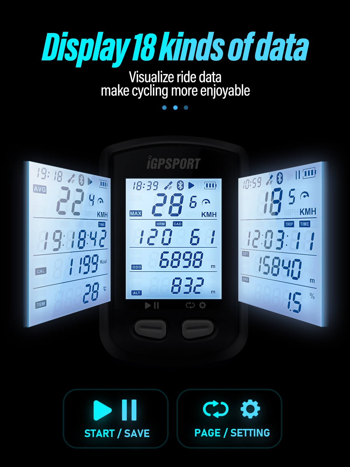 iGPSPORT iGS10S GPS Bike Computer Odometer Bluetoo... – Vicedeal