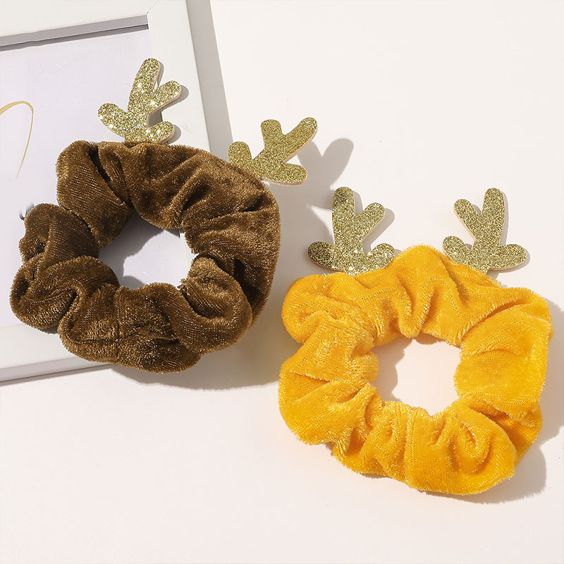 1PC Einfarbig Weihnachten Scrunchies Frauen Samt Haar Krawatten Elastische Haar Bands Elch Flanell Gummiband Pferdeschwanz Haar Zubehör
