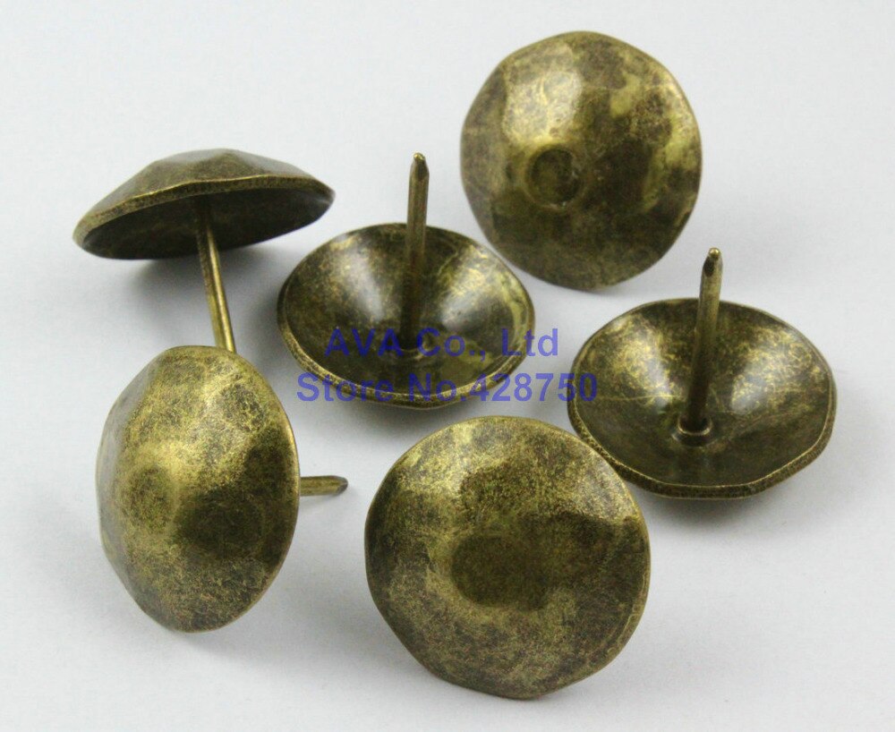 20 Pieces 25mm (1") Antique Brass Upholstery Tacks Nails