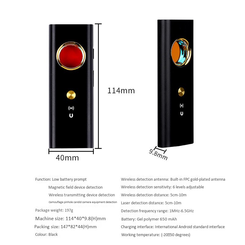 Camera Detector GPS Signal Detector Built in FPC Antenna Camera Finder for Anti-Listening Anti-Sneak Anti-Tracking