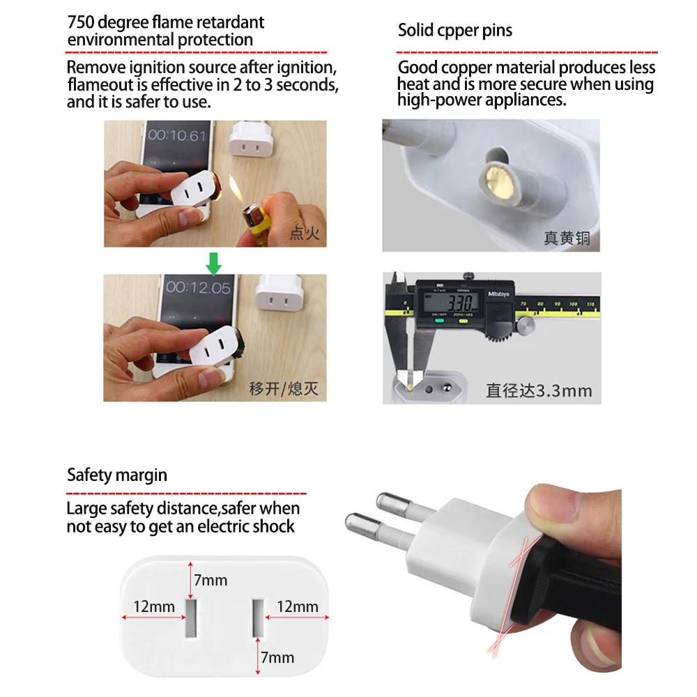 4mm amerikaanse stekker naar eu-stekker reislader stopcontact adapter vs naar europa europese regelgeving oplaadconverter stekker