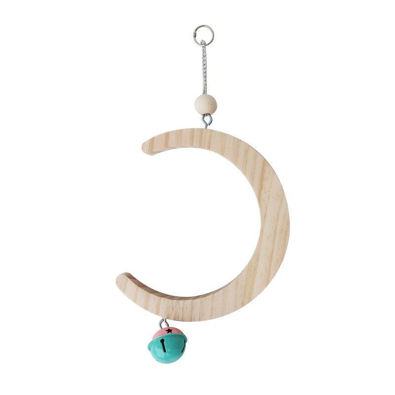 Half Moon Shape Bird Toys & U Shape Parrot Sewing Cage Toys with Bells for Little Pet Birds Like Budgerigar or Canary