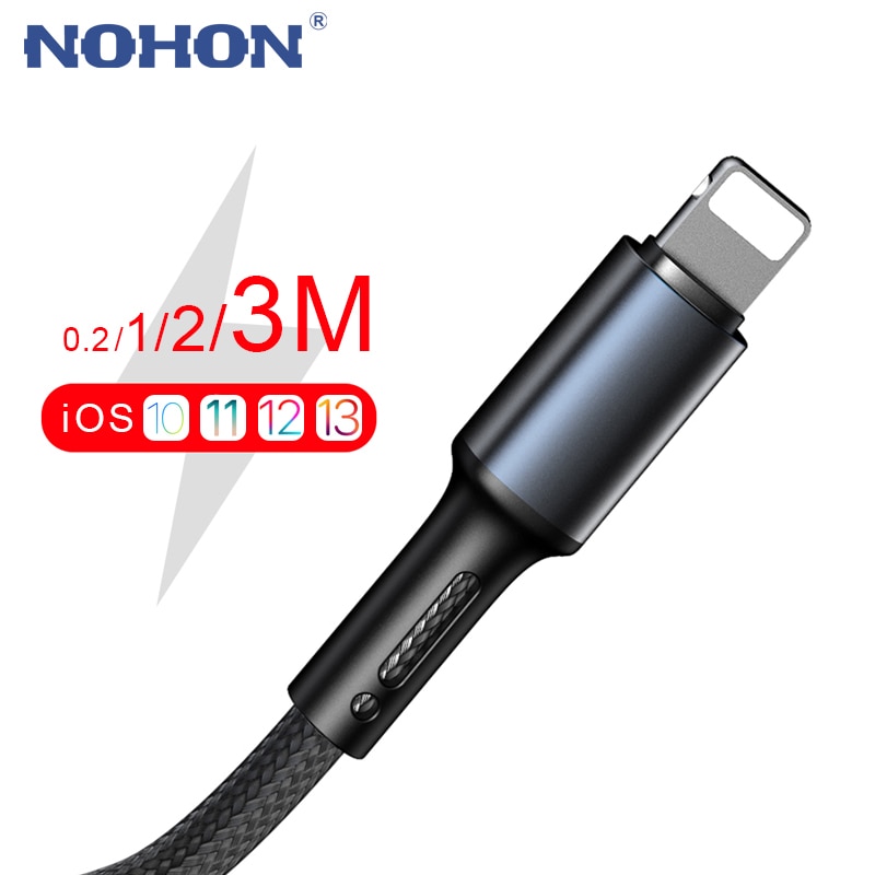 20cm 1m 2m 3m Data USB Charger Cable For iPhone 6 6s 7 8 Plus 11 12 Pro Xs Max X XR 5s SE iPad Fast Charging Long Wire Cord