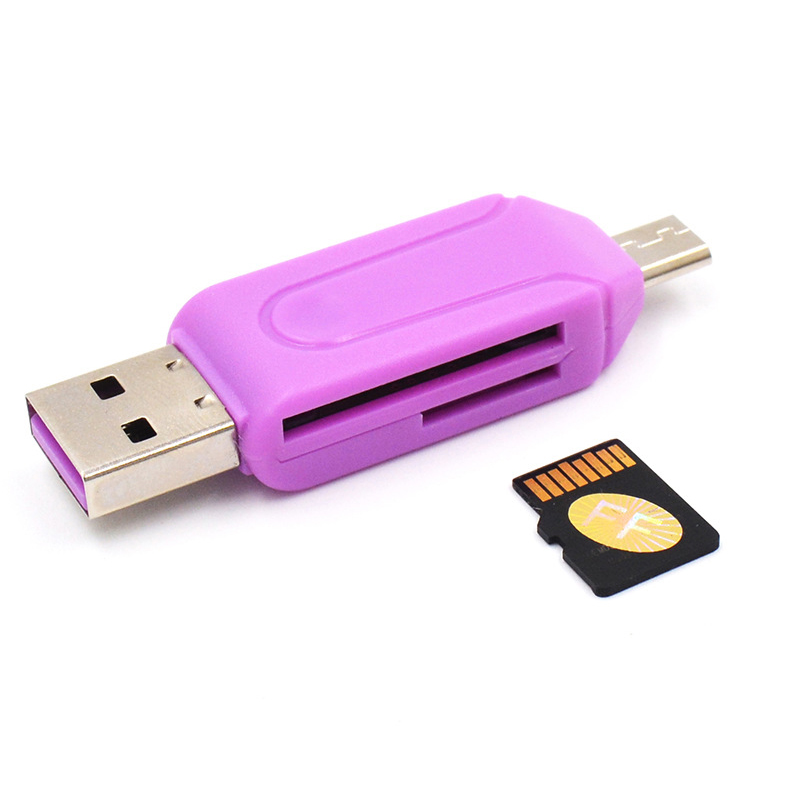 2 In 1 Usb Otg Adapter Universele Micro Usb Tf Sd Kaartlezer Flash Drive Cardreader Adapter Tf/Mirco smart Geheugenkaartlezer