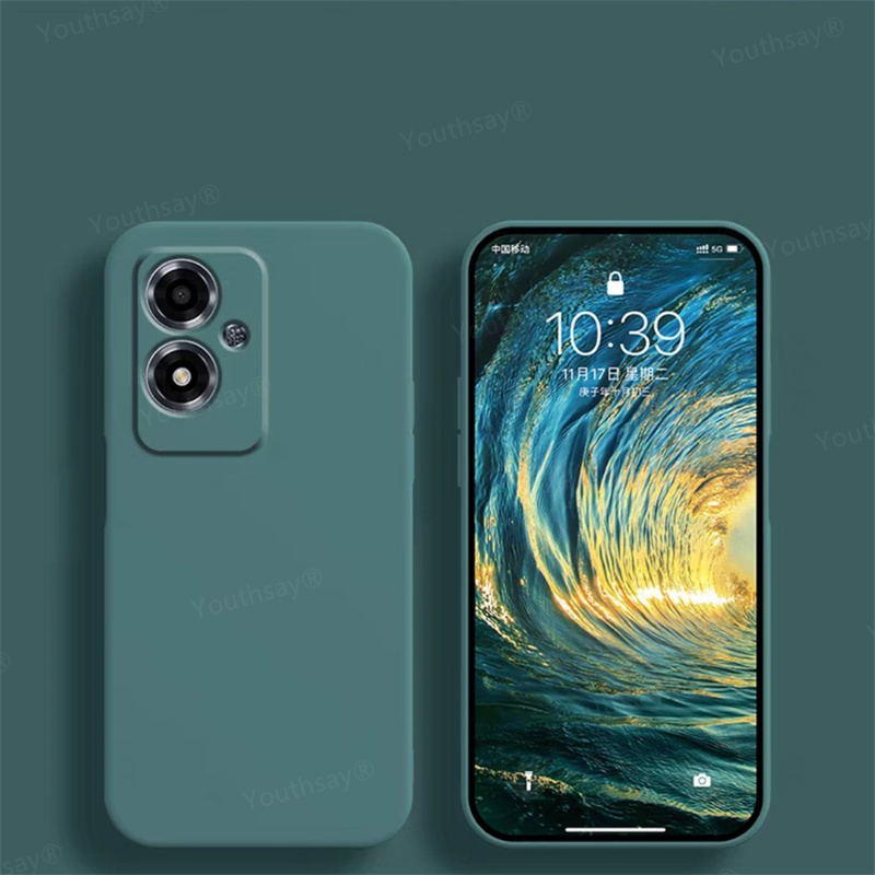 Hoesje voor oppo  a79 5g cover voor oppo  a79 , originele vloeibare siliconen zachte tpu telefoonbumper voor oppo  a79: Zwartgroen