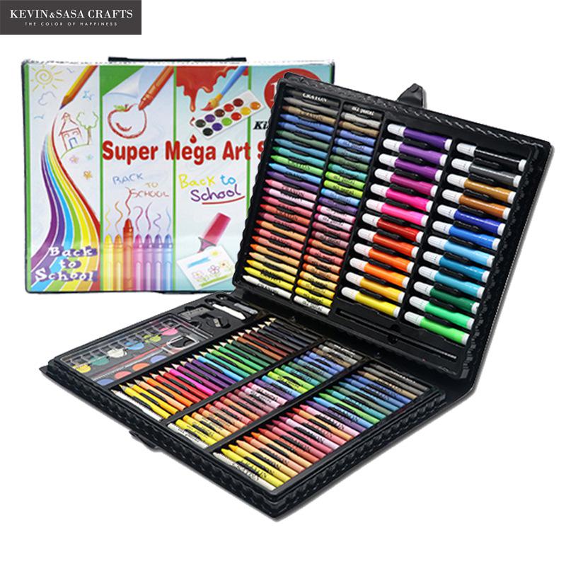 168in1 Crayons de couleur aquarelle ensemble pour enfants Art ensemble pour enfants enfants fournitures scolaires artiste crayon boîte stationnaire