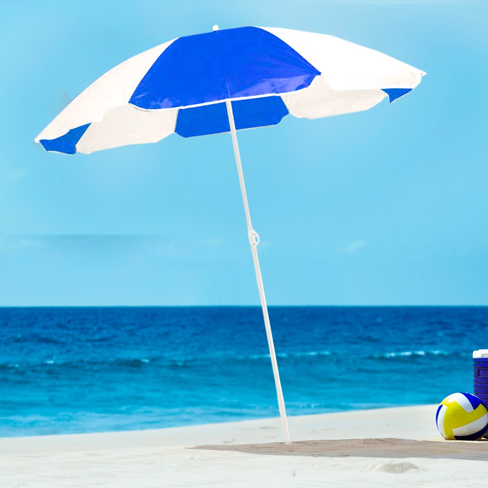 Sombrilla playa, Nylon, metall, bicolor, resistente, portatil, funda, einstellbar, diametro 150cm, sombrilla playa, sombrilllas