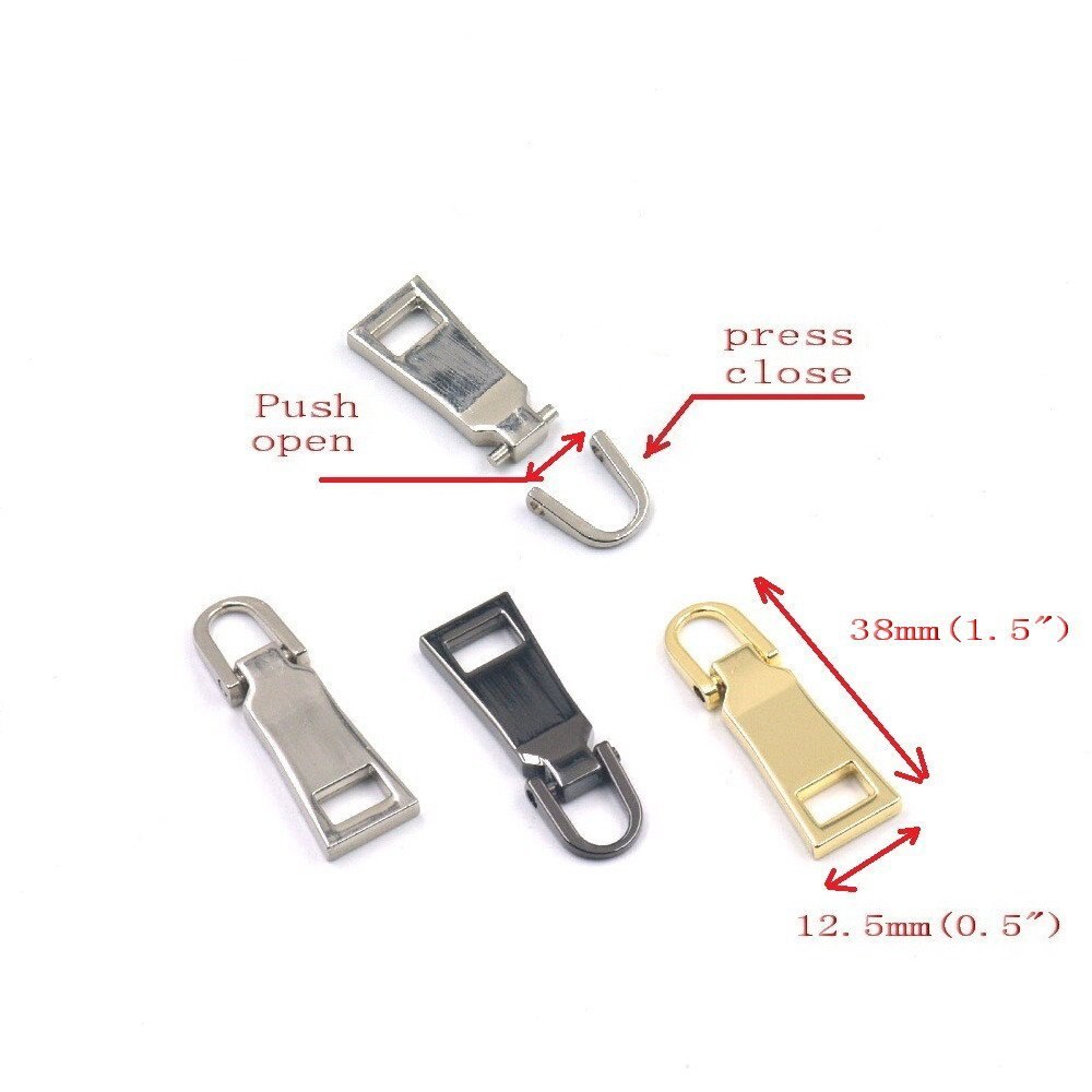 10 Pcs #5 Zipper Fixer Repair Pull Tab Instant Kit Pants Replacement Molded Slider