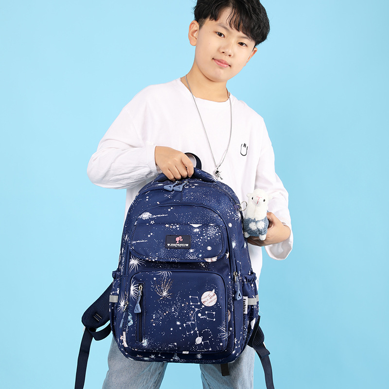 groß-Kapazität groß Mädchen Schoolbag niedlich Drucken primär Kinder Schule Rucksack Senior Klasse 3-6: Blau