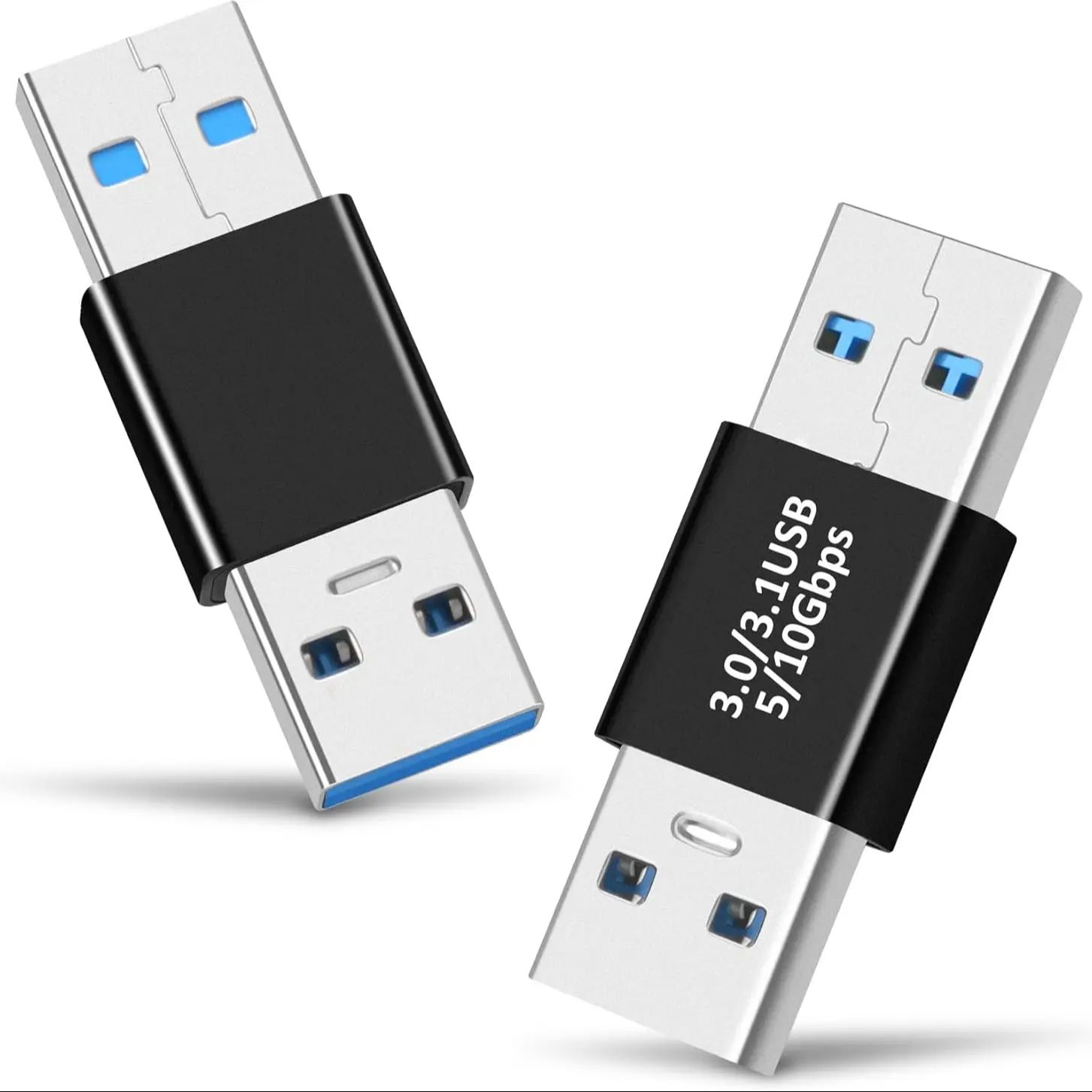 2-Pack USB 3.1/3.0 Male to Male Adapter, 5/10Gbps High Speed Data Transfer, USB A Coupler for Laptop, Hard Drive, Printer: Default Title