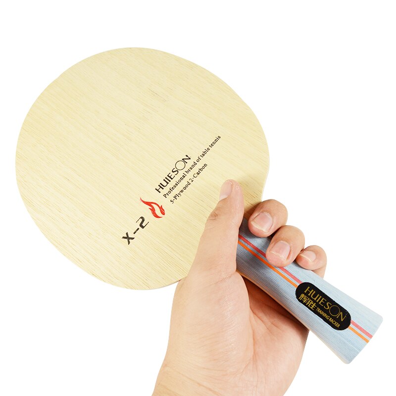 Lame De Tennis De Table HUIESON 7 Plis Carbone - Manche Droit - Rapide Offensive - 88g