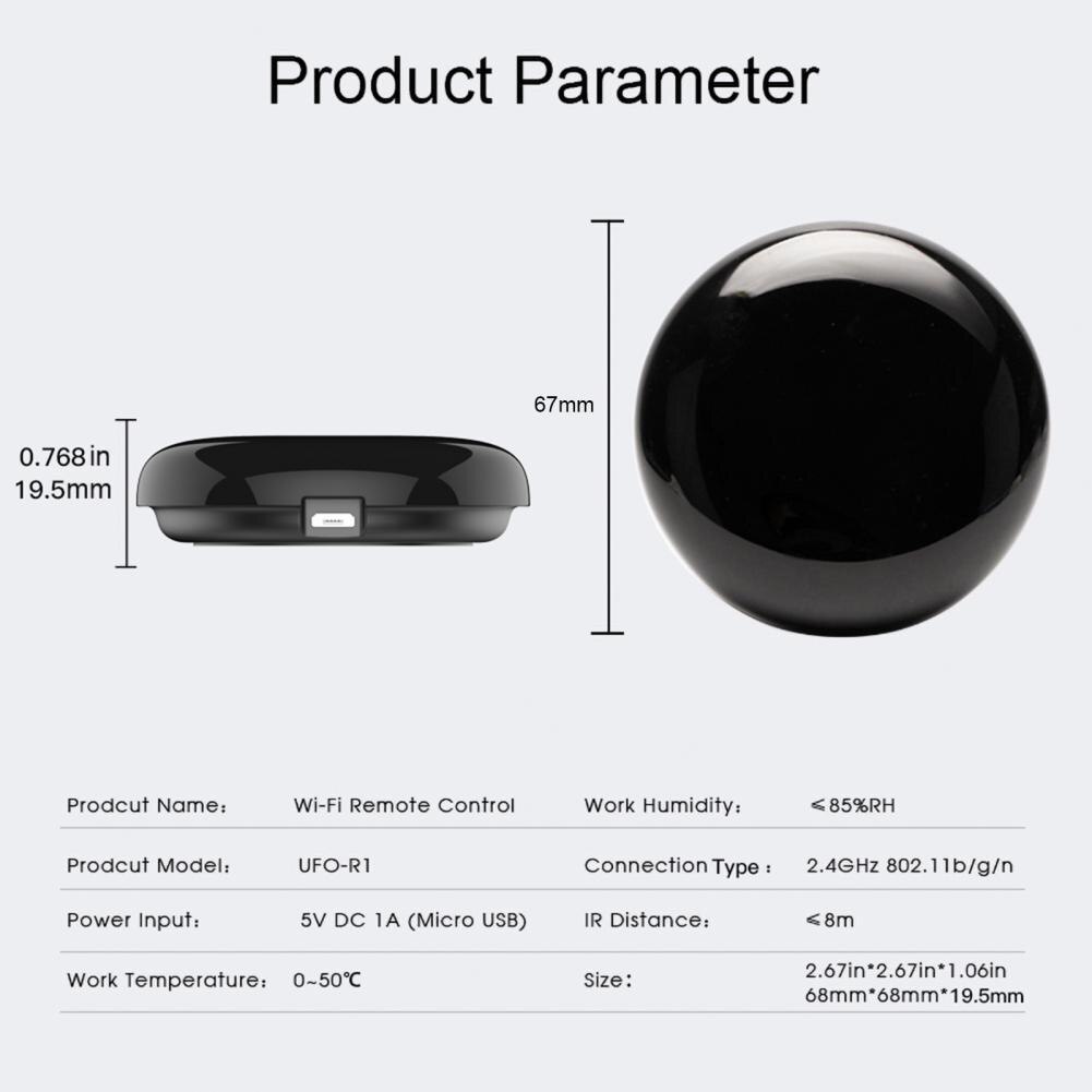 Remote Control WiFi-IR Remote Control Universal Practical Convenient Controller for Android iOS Button Smart TV Remote Control