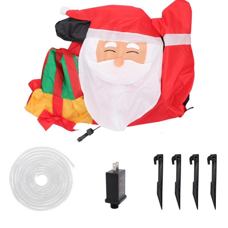 Christmas Waving Hand Santa with Inflatable Airblown Ornaments Prop Yard 1XCD