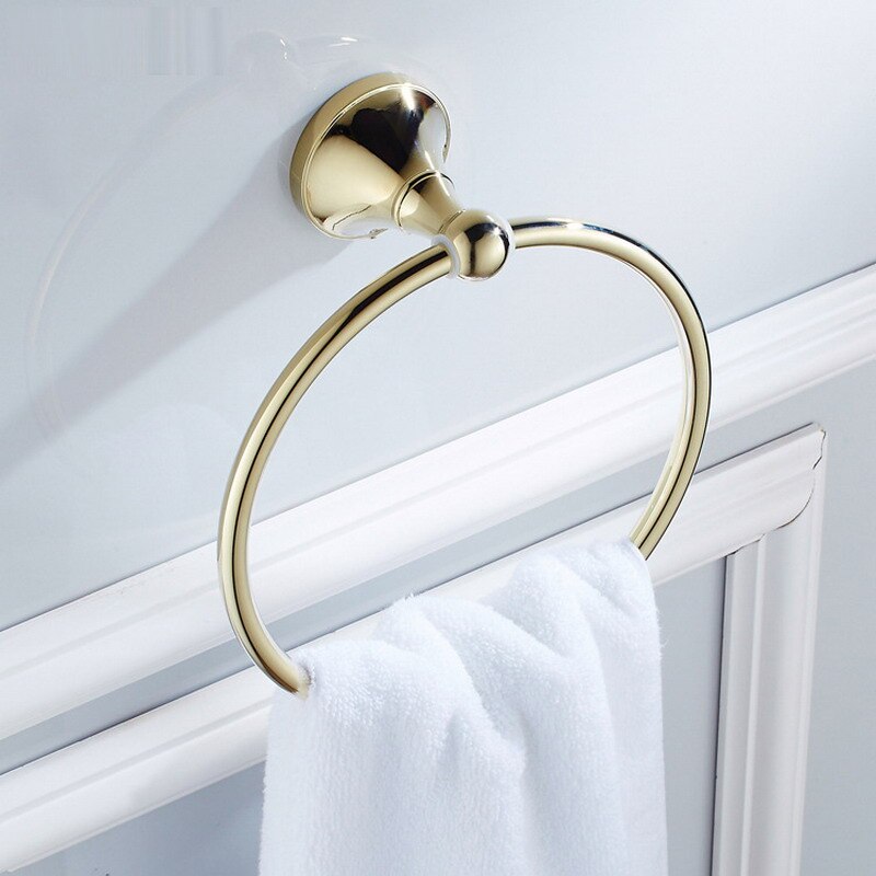 Luksus guld badeværelsestilbehør messing håndklædehylde toiletpapirholder sæbeholder håndklædeholder tørretumbler