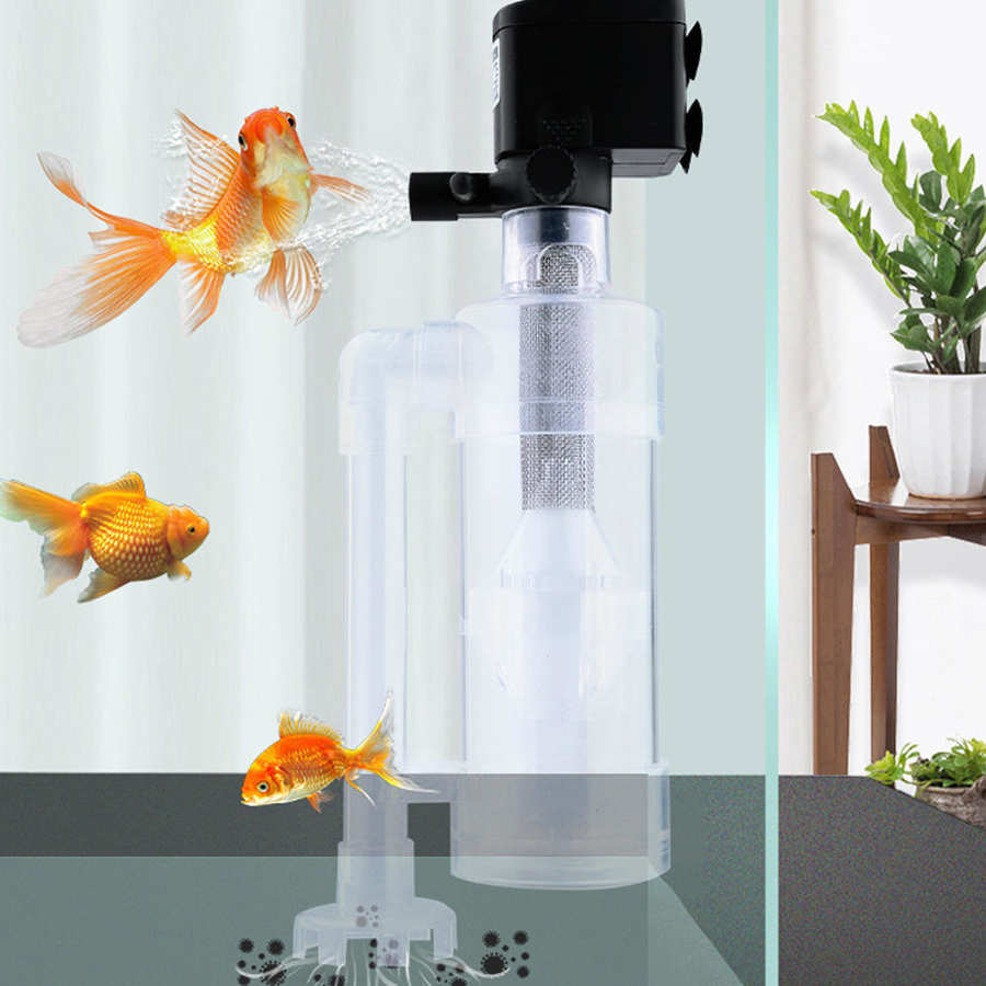Raspador de plantas acuáticas para acuario, dispositivo de limpieza de succión de heces de peces, inodoro, filtro separador